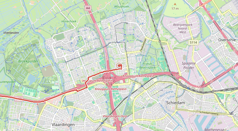 Kaart van de omgeving van de melding