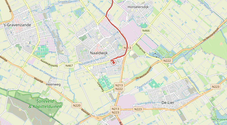 Kaart van de omgeving van de melding
