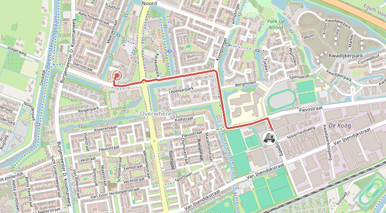 Kaart van de omgeving van de melding