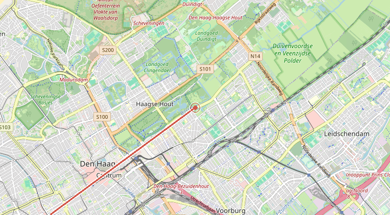 Kaart van de omgeving van de melding