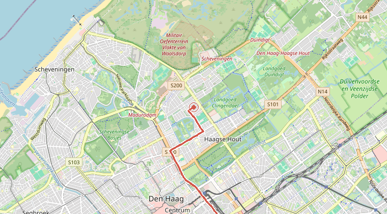 Kaart van de omgeving van de melding
