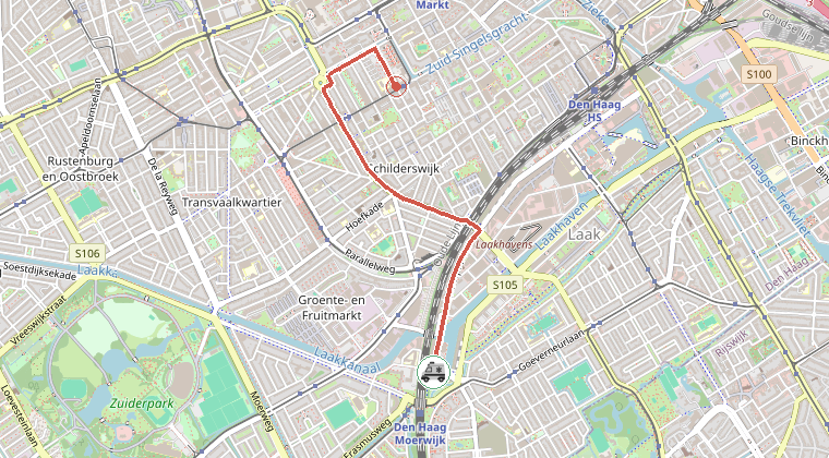 Kaart van de omgeving van de melding