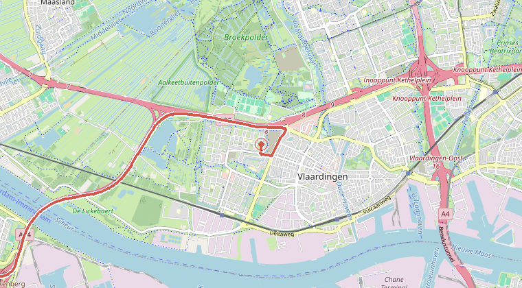 Kaart van de omgeving van de melding
