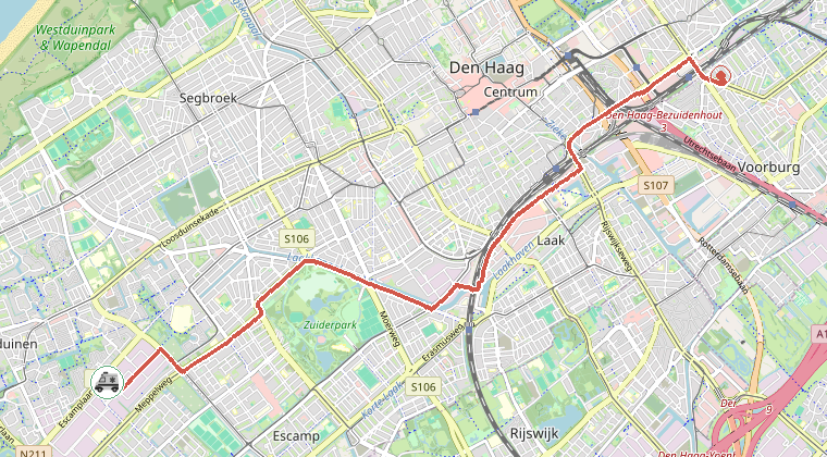 Kaart van de omgeving van de melding