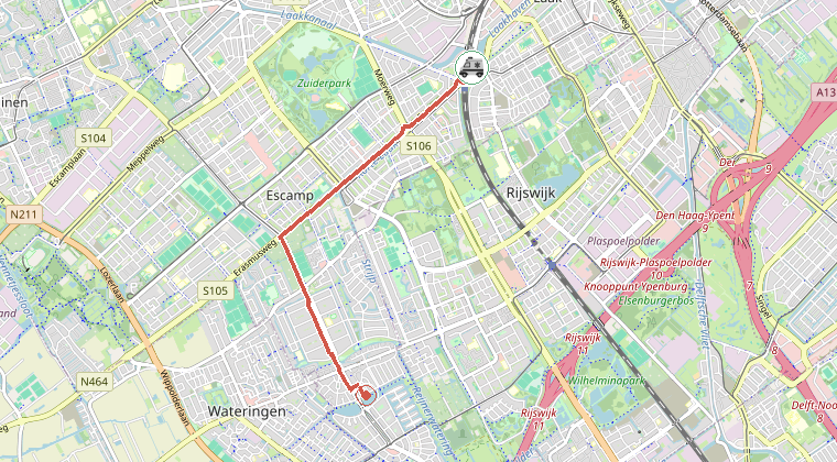 Kaart van de omgeving van de melding