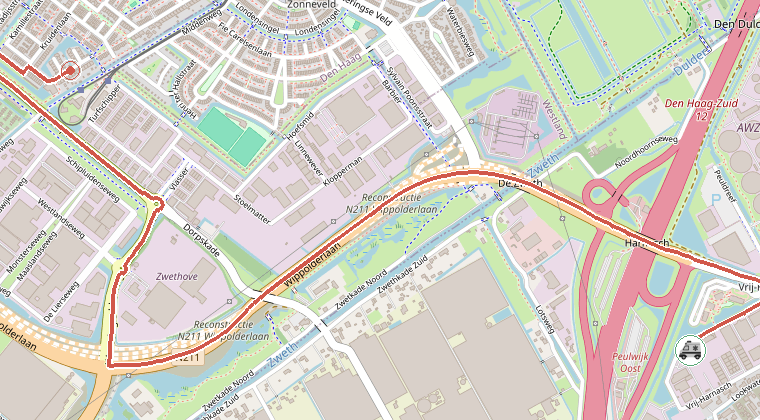 Kaart van de omgeving van de melding