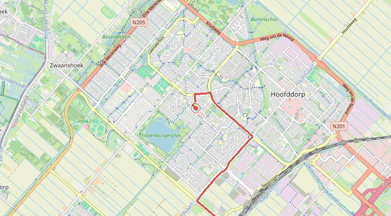 Kaart van de omgeving van de melding