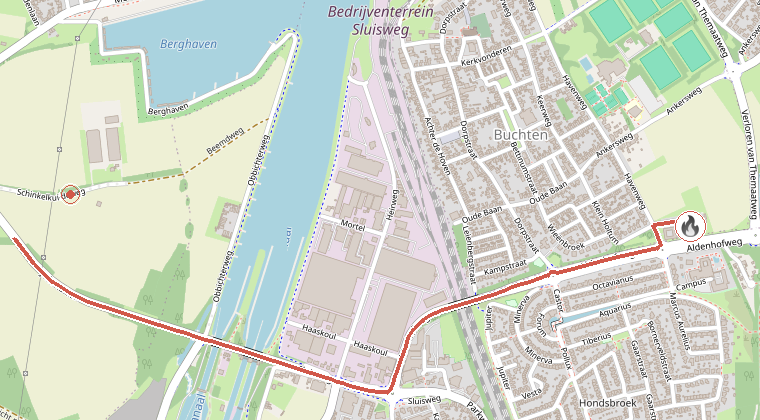 Kaart van de omgeving van de melding