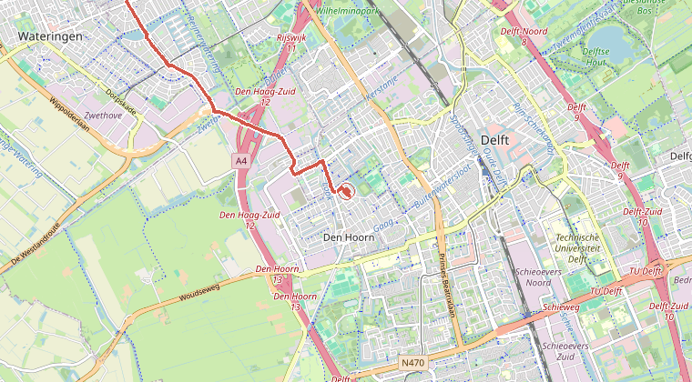Kaart van de omgeving van de melding