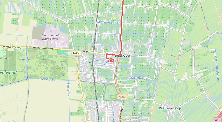 Kaart van de omgeving van de melding