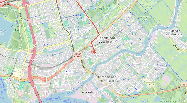 Kaart van de omgeving van de melding