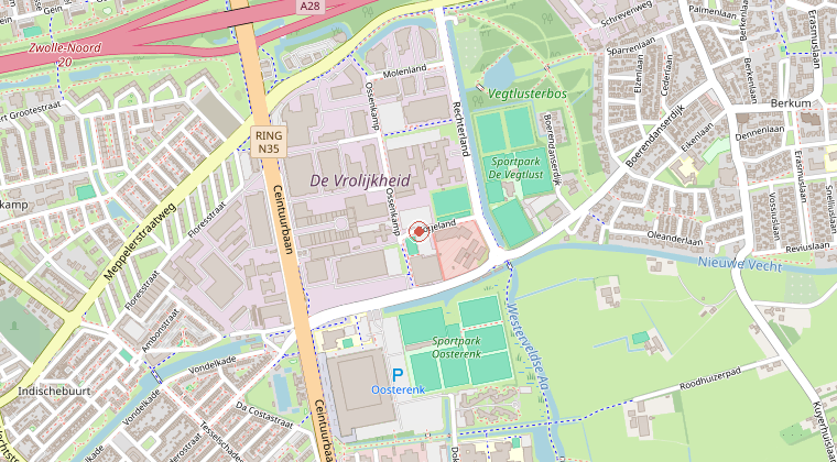 Kaart van de omgeving van de melding