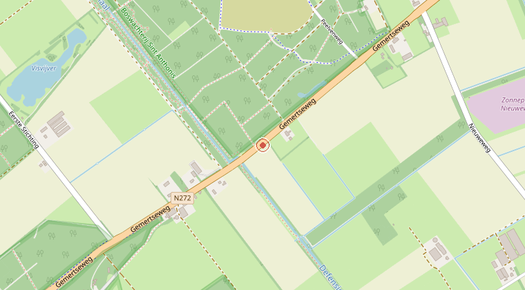 Kaart van de omgeving van de melding