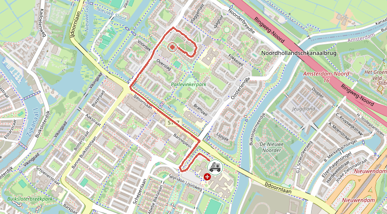 Kaart van de omgeving van de melding