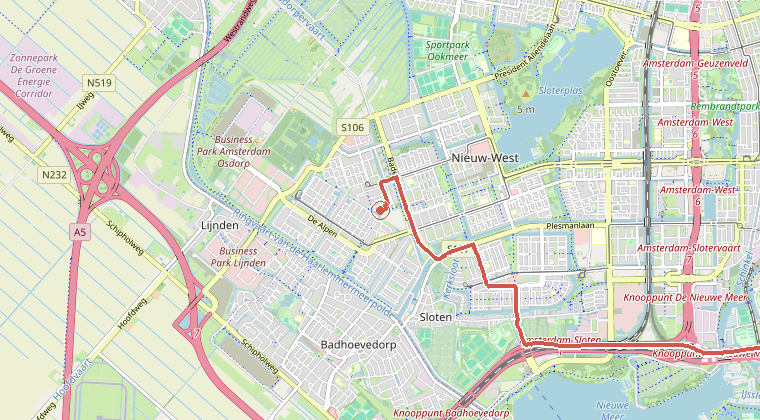 Kaart van de omgeving van de melding