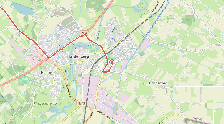 Kaart van de omgeving van de melding