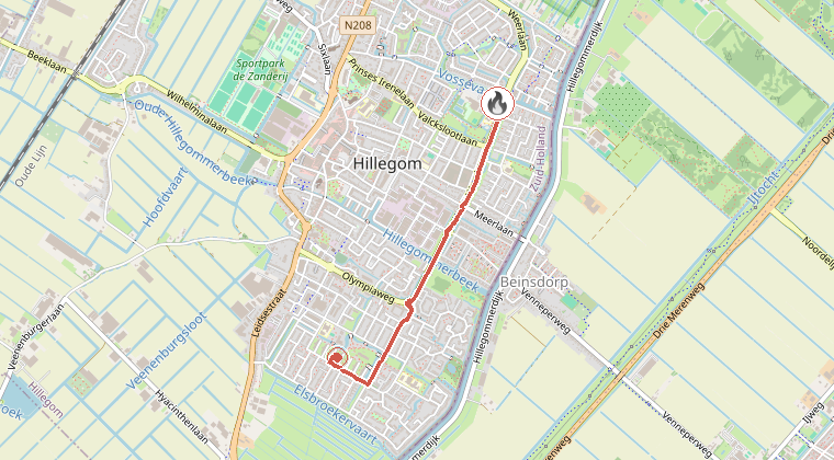 Kaart van de omgeving van de melding