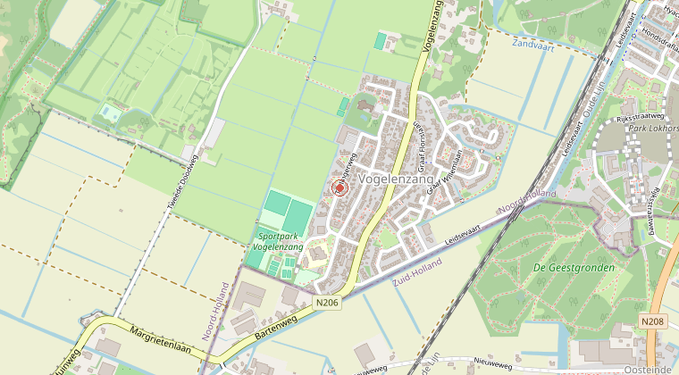 Kaart van de omgeving van de melding
