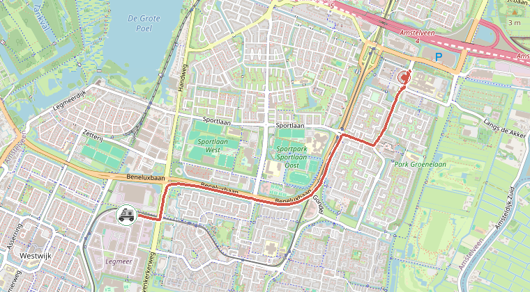 Kaart van de omgeving van de melding