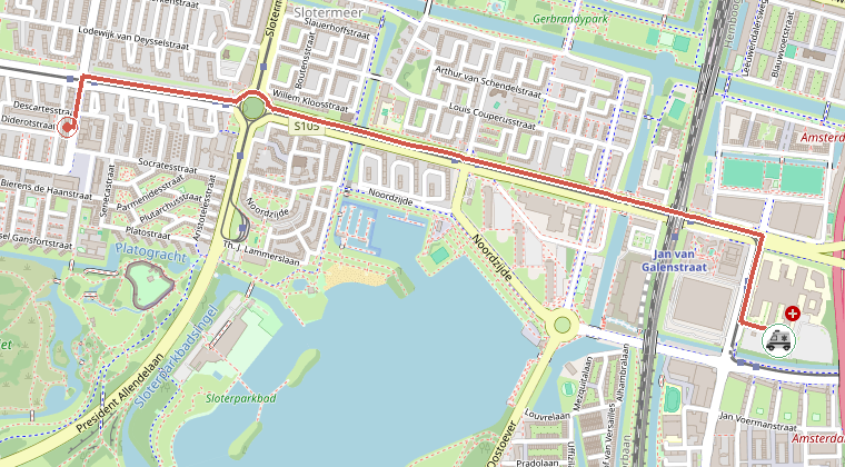 Kaart van de omgeving van de melding