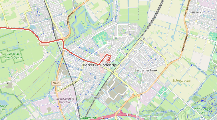Kaart van de omgeving van de melding