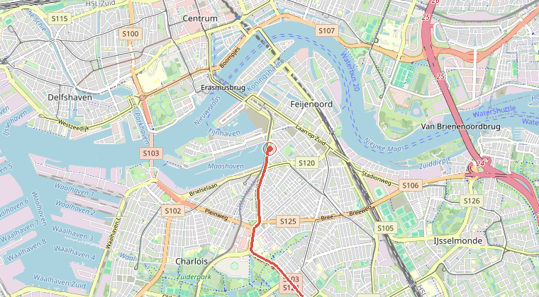 Kaart van de omgeving van de melding