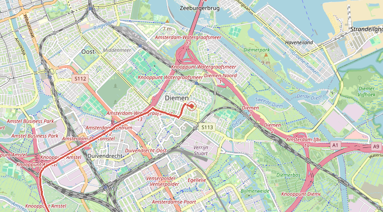 Kaart van de omgeving van de melding