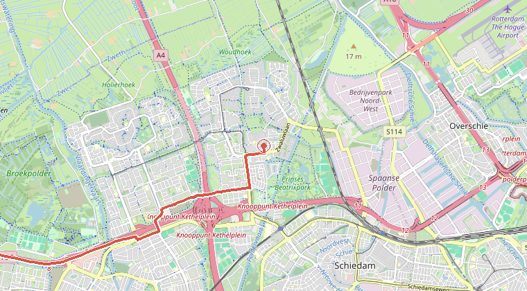 Kaart van de omgeving van de melding