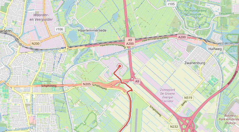 Kaart van de omgeving van de melding