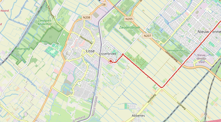Kaart van de omgeving van de melding