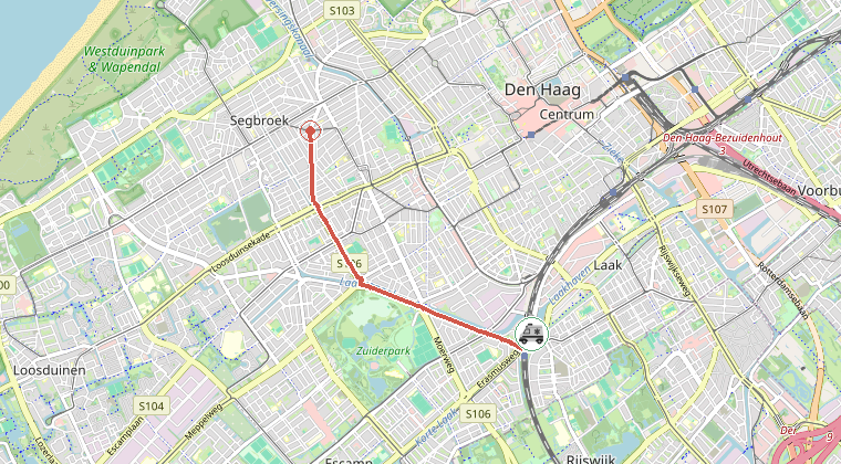 Kaart van de omgeving van de melding
