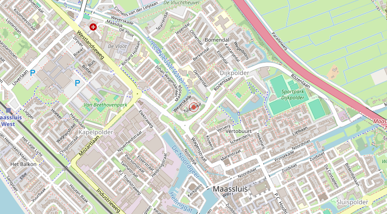 Kaart van de omgeving van de melding