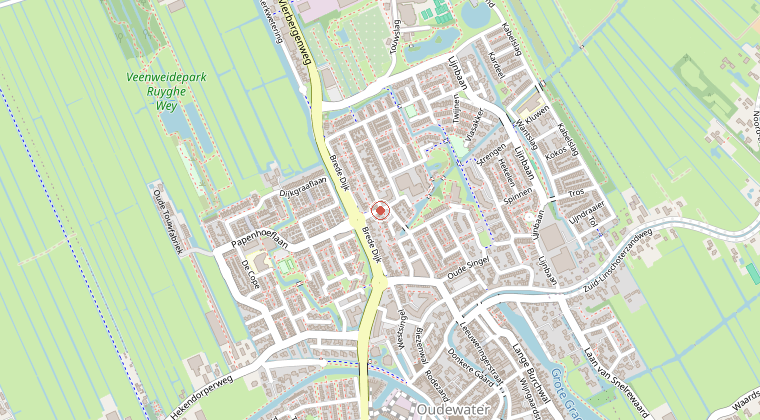 Kaart van de omgeving van de melding