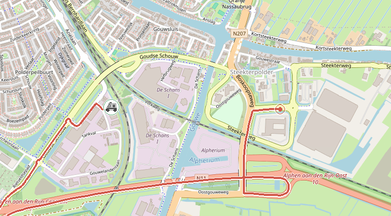 Kaart van de omgeving van de melding