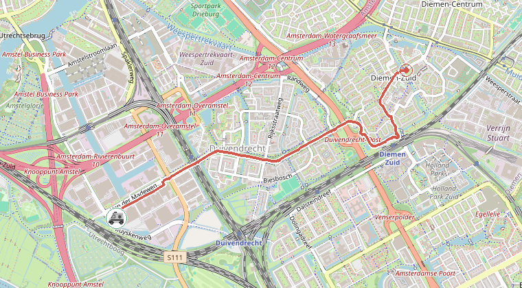Kaart van de omgeving van de melding