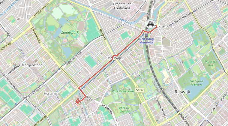 Kaart van de omgeving van de melding