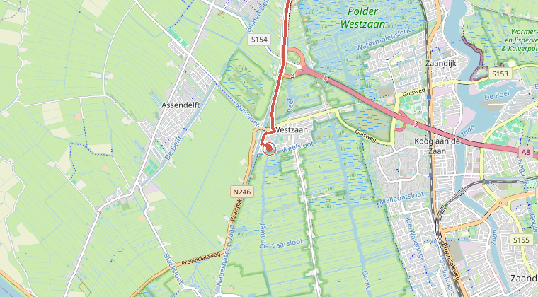 Kaart van de omgeving van de melding