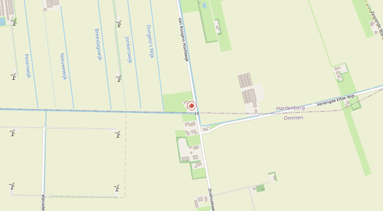 Kaart van de omgeving van de melding