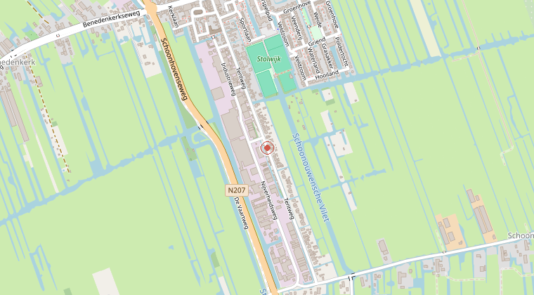 Kaart van de omgeving van de melding