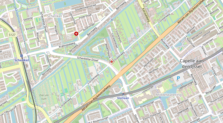 Kaart van de omgeving van de melding