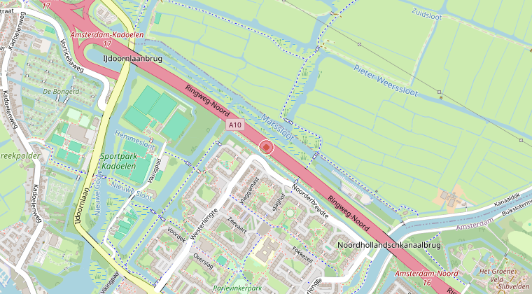 Kaart van de omgeving van de melding