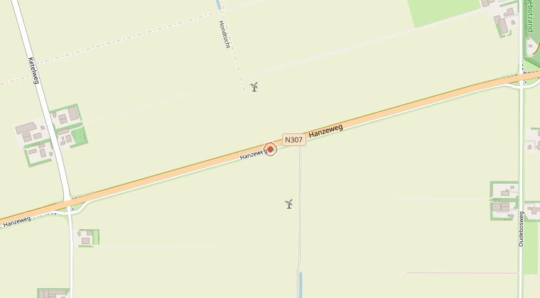 Kaart van de omgeving van de melding