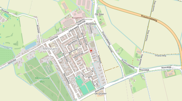 Kaart van de omgeving van de melding