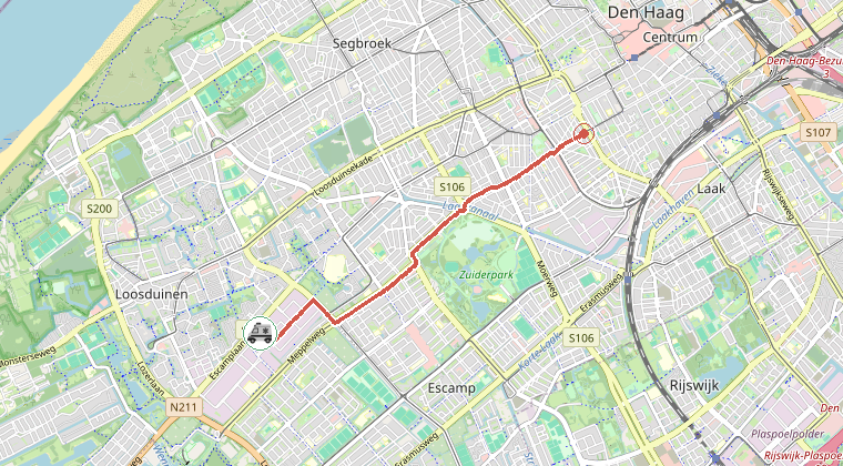 Kaart van de omgeving van de melding