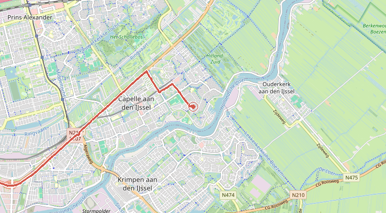 Kaart van de omgeving van de melding