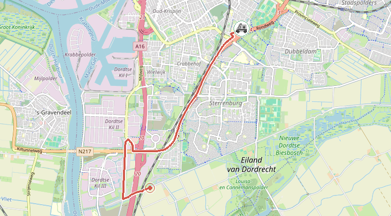 Kaart van de omgeving van de melding