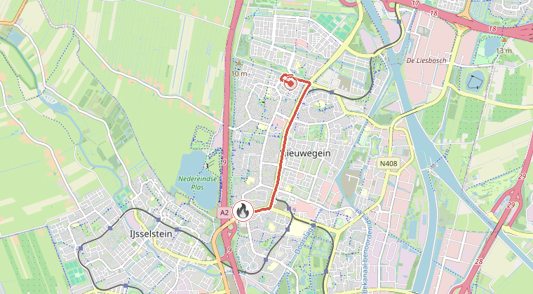 Kaart van de omgeving van de melding
