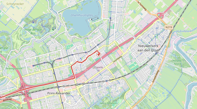 Kaart van de omgeving van de melding