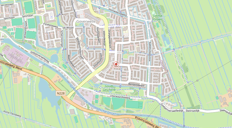 Kaart van de omgeving van de melding