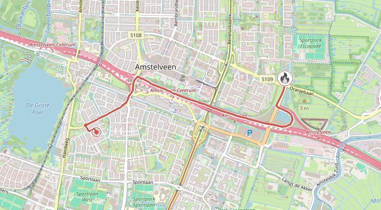 Kaart van de omgeving van de melding